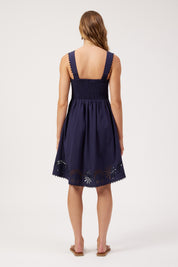 Larissa Broderie Dress - Navy