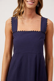 Larissa Broderie Dress - Navy