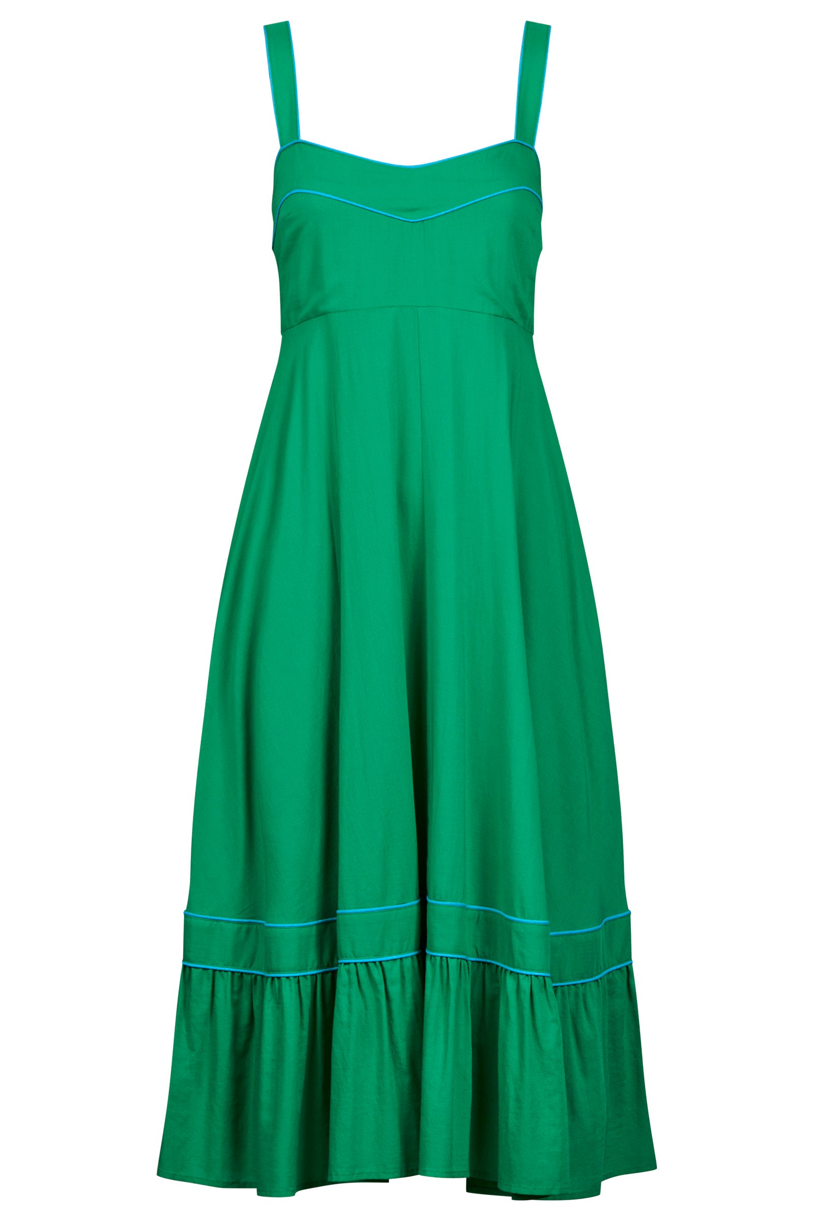 Positano Contrast Midi Dress - Green