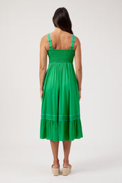 Positano Contrast Midi Dress - Green