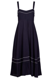 Positano Contrast Midi Dress - Navy