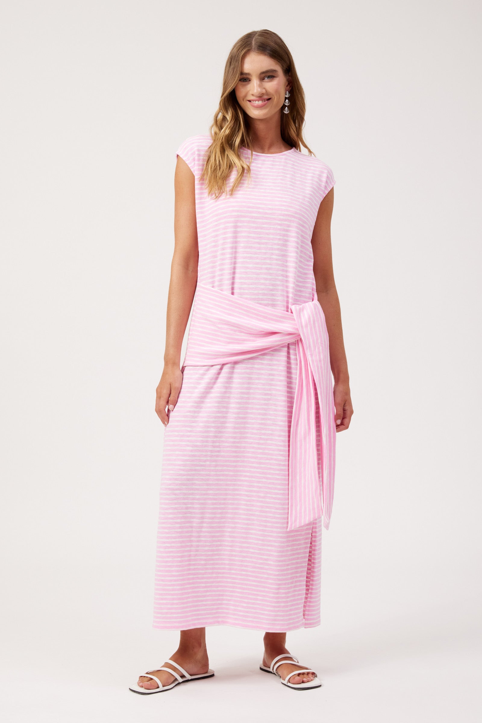 Tropea Stripe Tie Dress - Pink