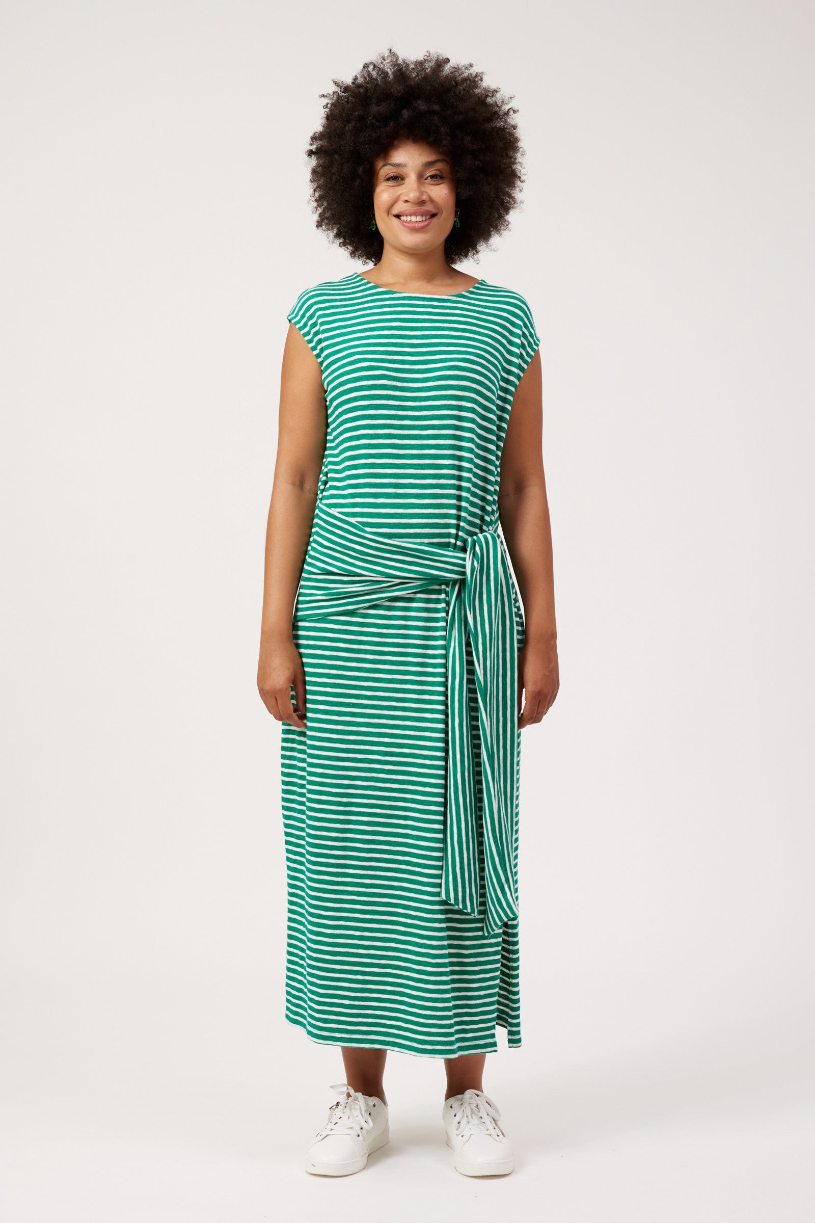 Tropea Stripe Tie Dress - Green