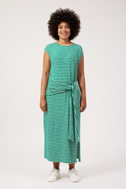 Tropea Stripe Tie Dress - Green