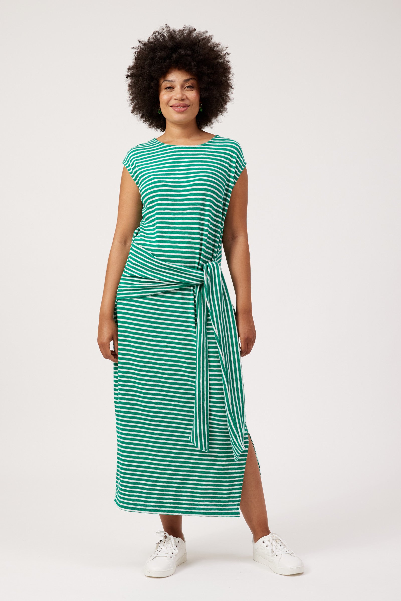 Tropea Stripe Tie Dress - Green