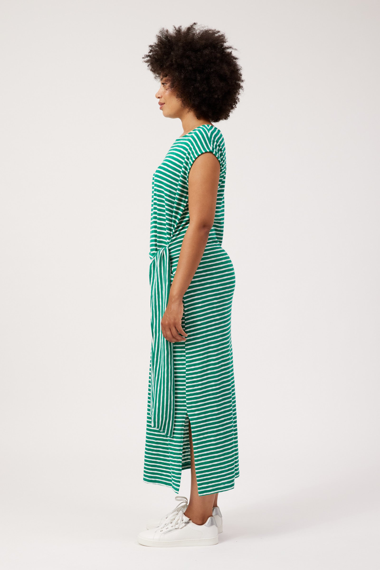 Tropea Stripe Tie Dress - Green