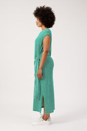 Tropea Stripe Tie Dress - Green