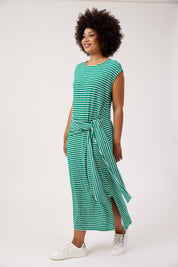 Tropea Stripe Tie Dress - Green