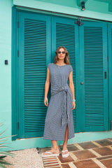 Tropea Stripe Tie Dress - Navy