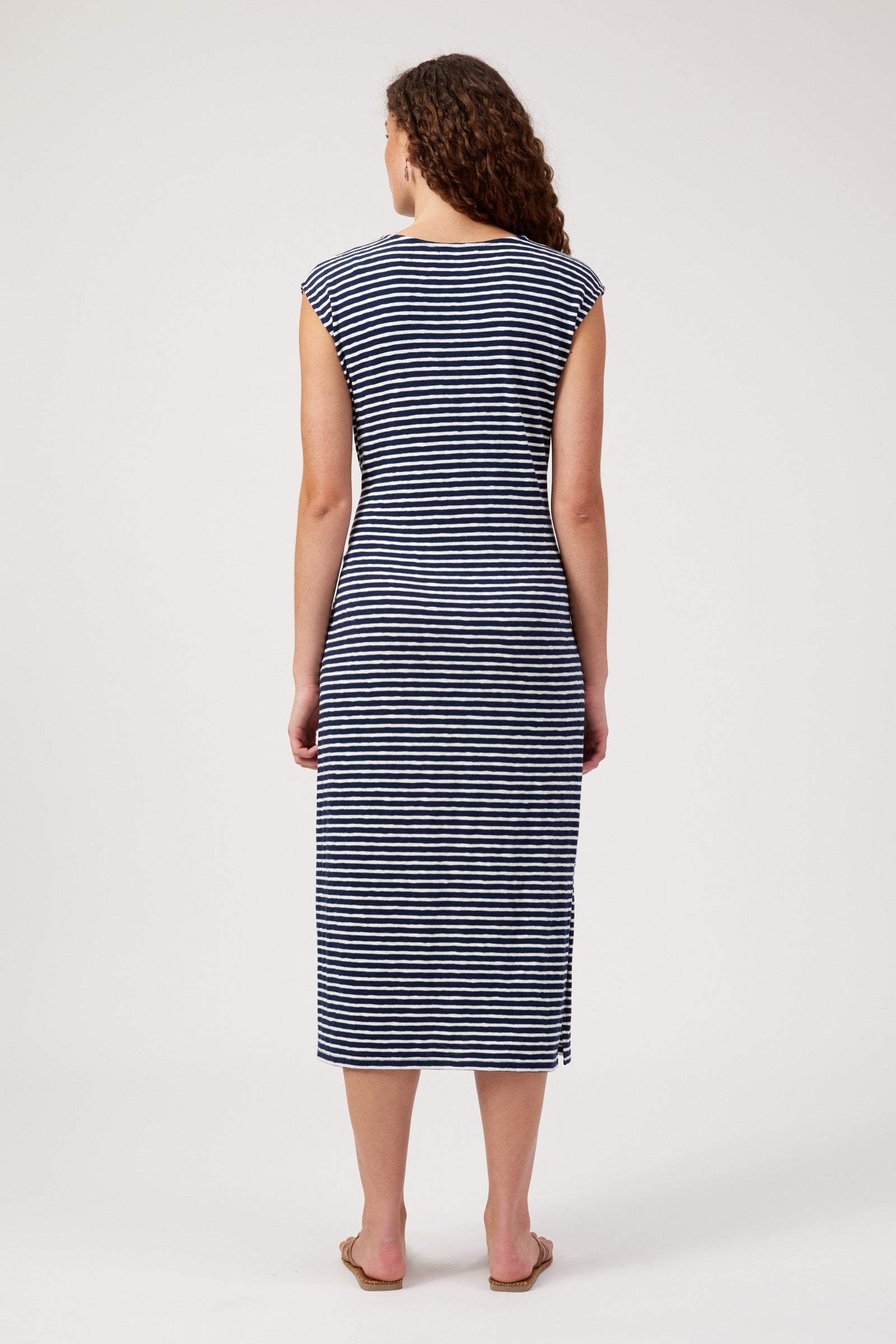 Tropea Stripe Tie Dress - Navy