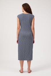 Tropea Stripe Tie Dress - Navy