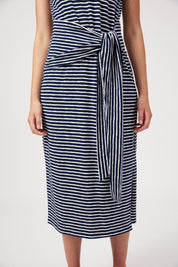 Tropea Stripe Tie Dress - Navy