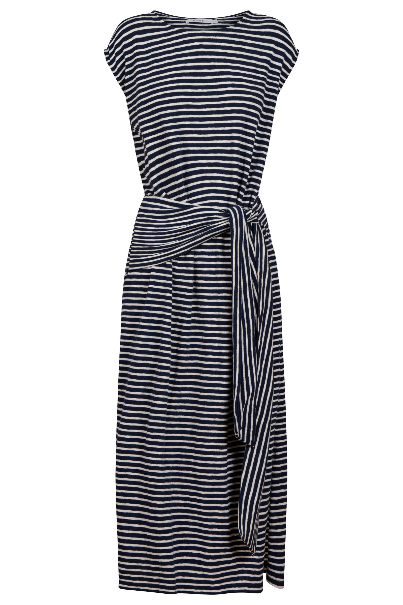 Tropea Stripe Tie Dress - Navy