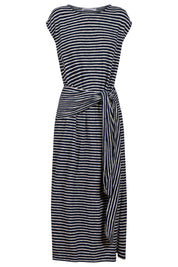 Tropea Stripe Tie Dress - Navy