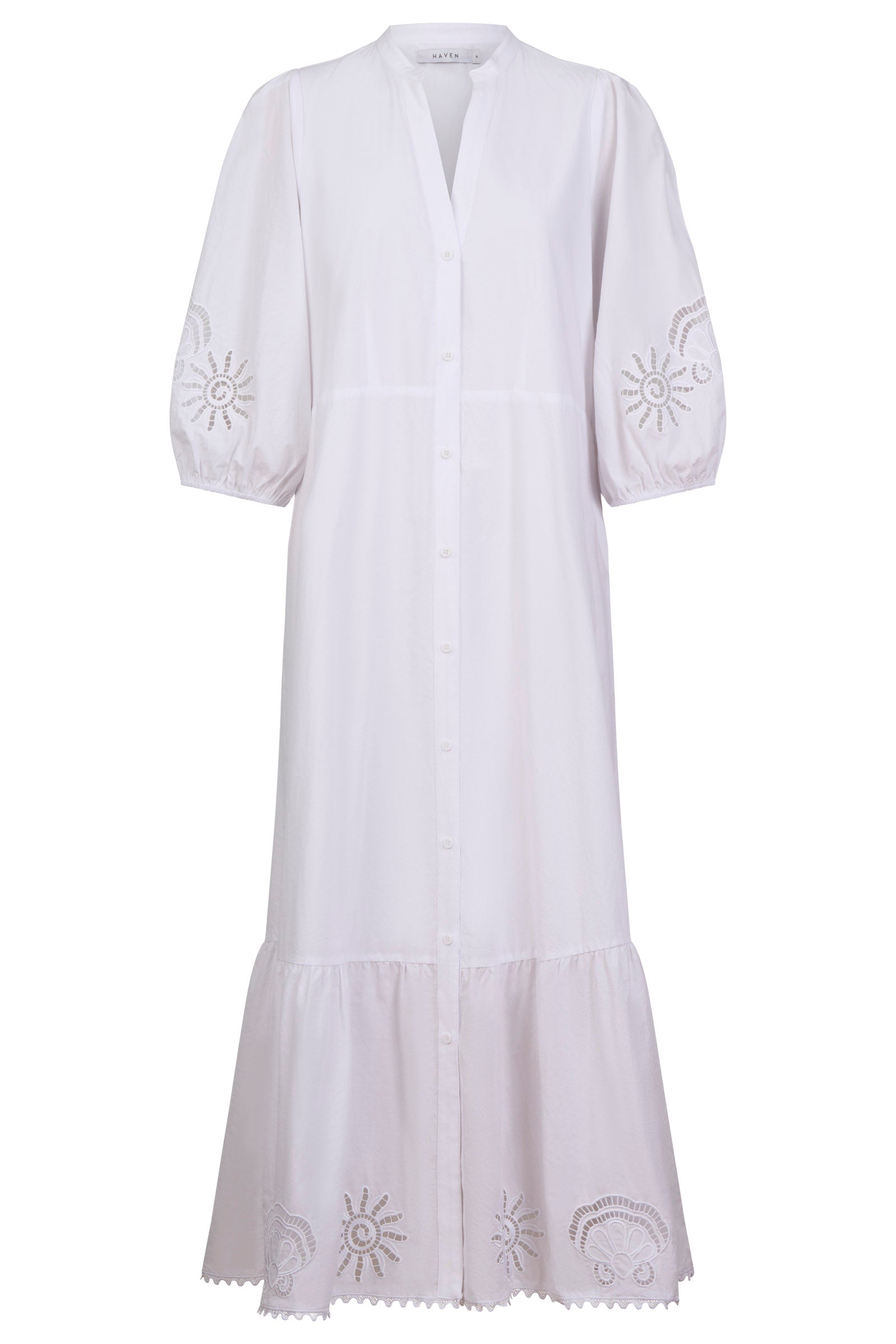 Larissa Broderie Maxi Dress - White