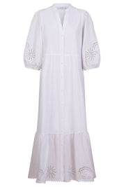 Larissa Broderie Maxi Dress - White