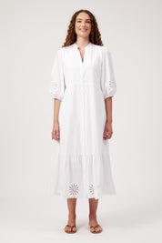 Larissa Broderie Maxi Dress - White
