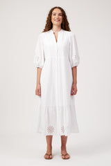 Larissa Broderie Maxi Dress - White