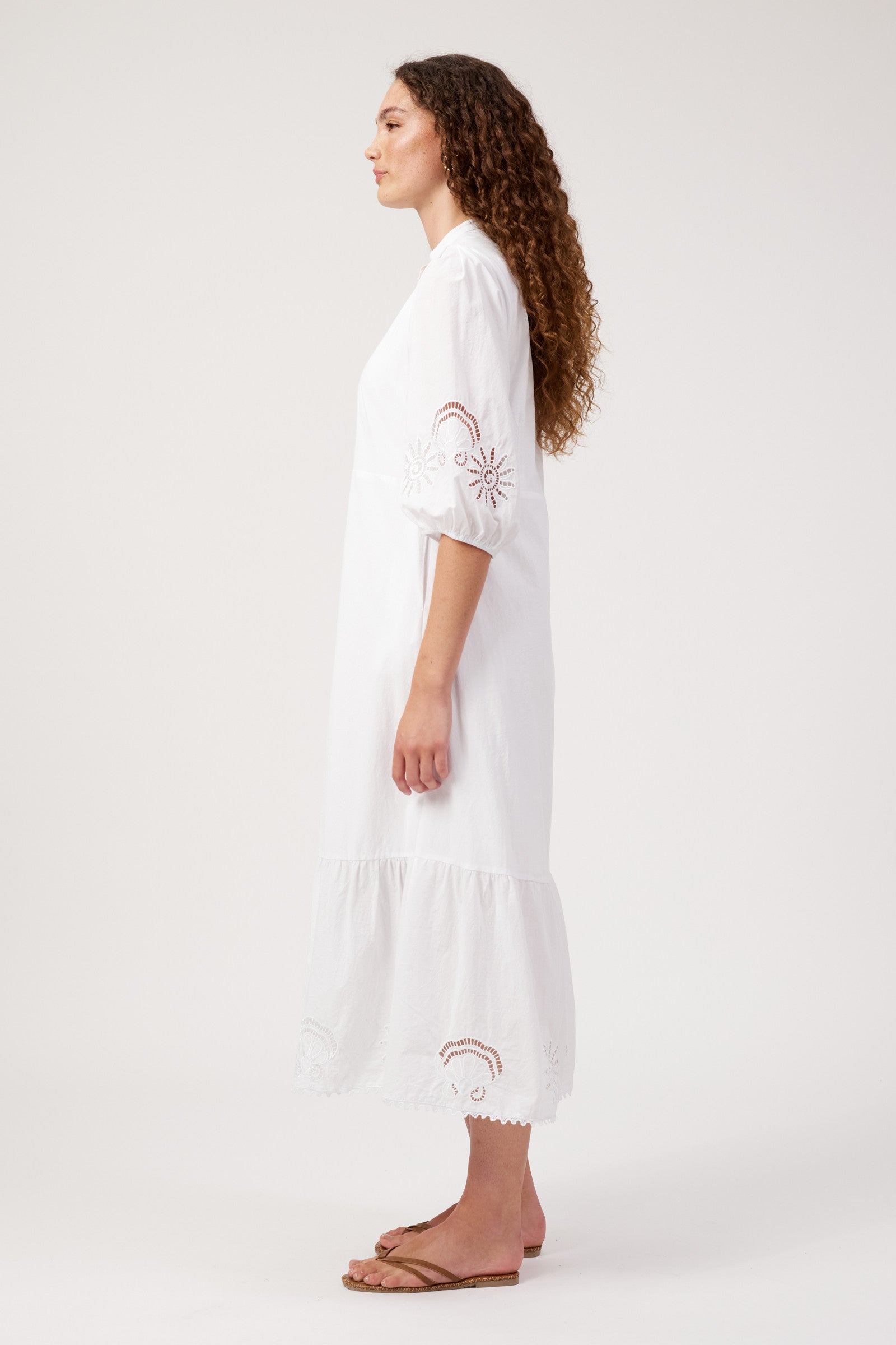 Larissa Broderie Maxi Dress - White