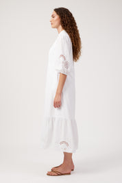 Larissa Broderie Maxi Dress - White