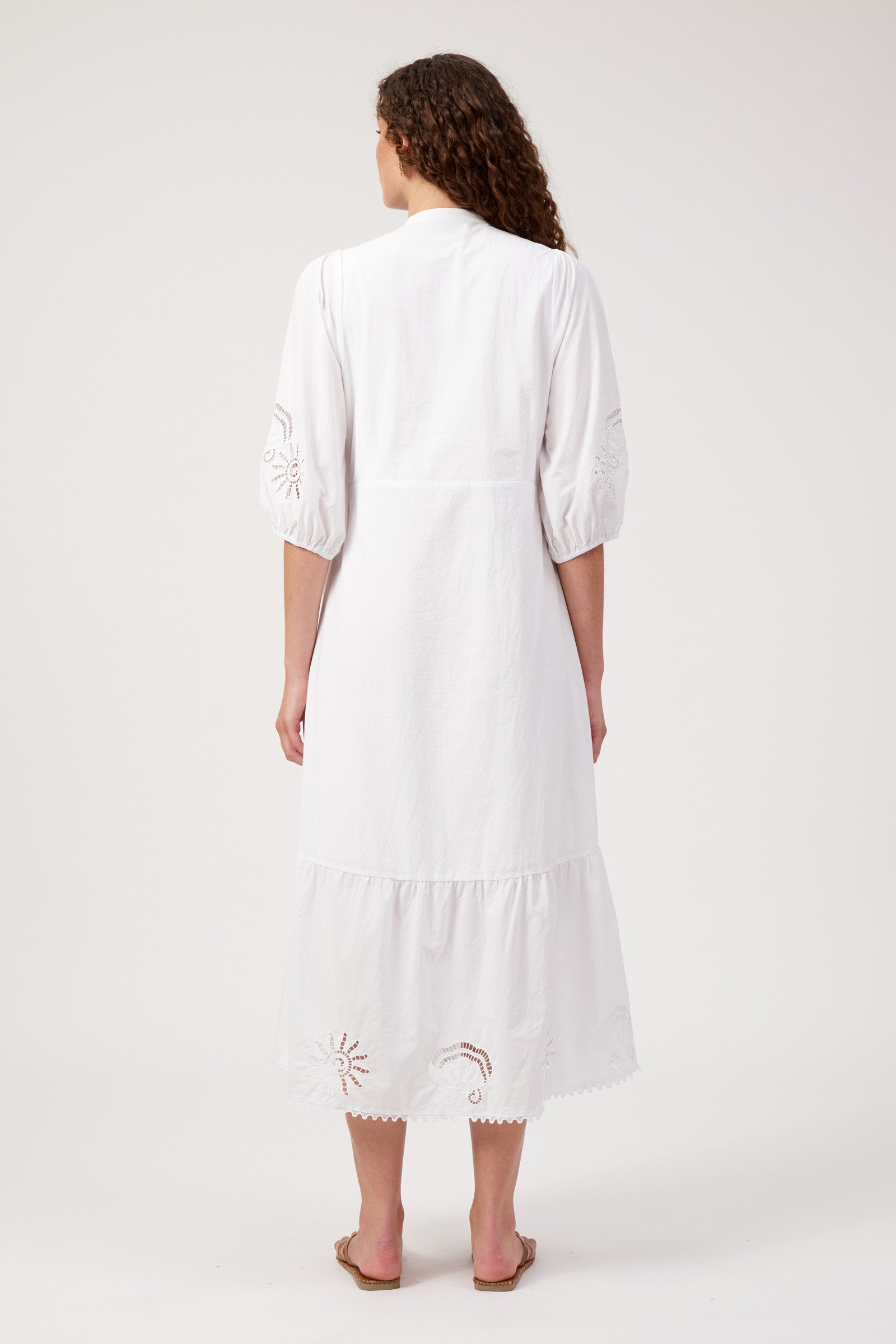 Larissa Broderie Maxi Dress - White