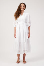 Larissa Broderie Maxi Dress - White