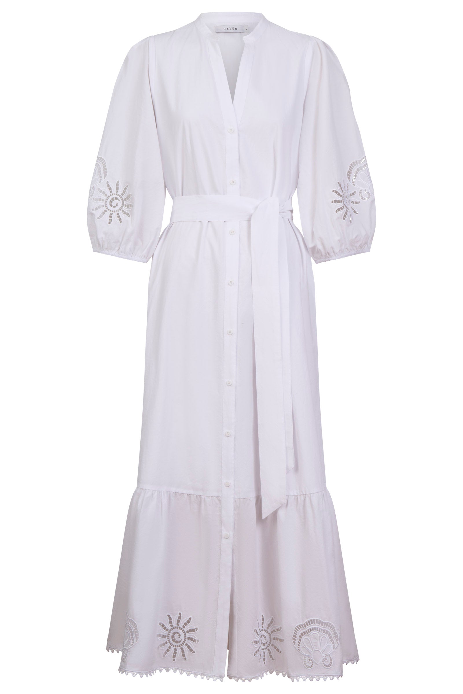 Larissa Broderie Maxi Dress - White