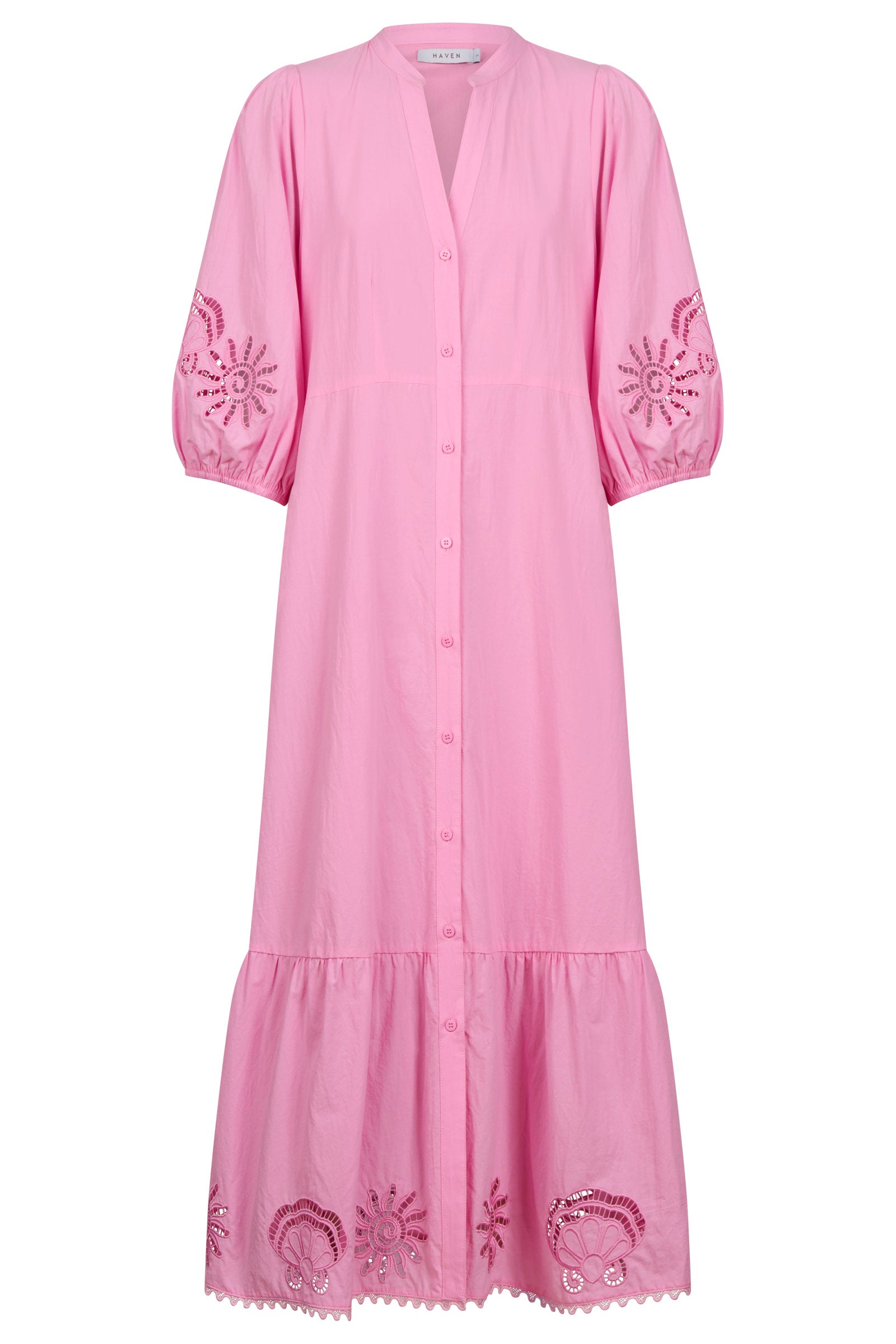 Larissa Broderie Maxi Dress - Pink