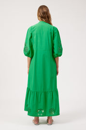 Larissa Broderie Maxi Dress - Green