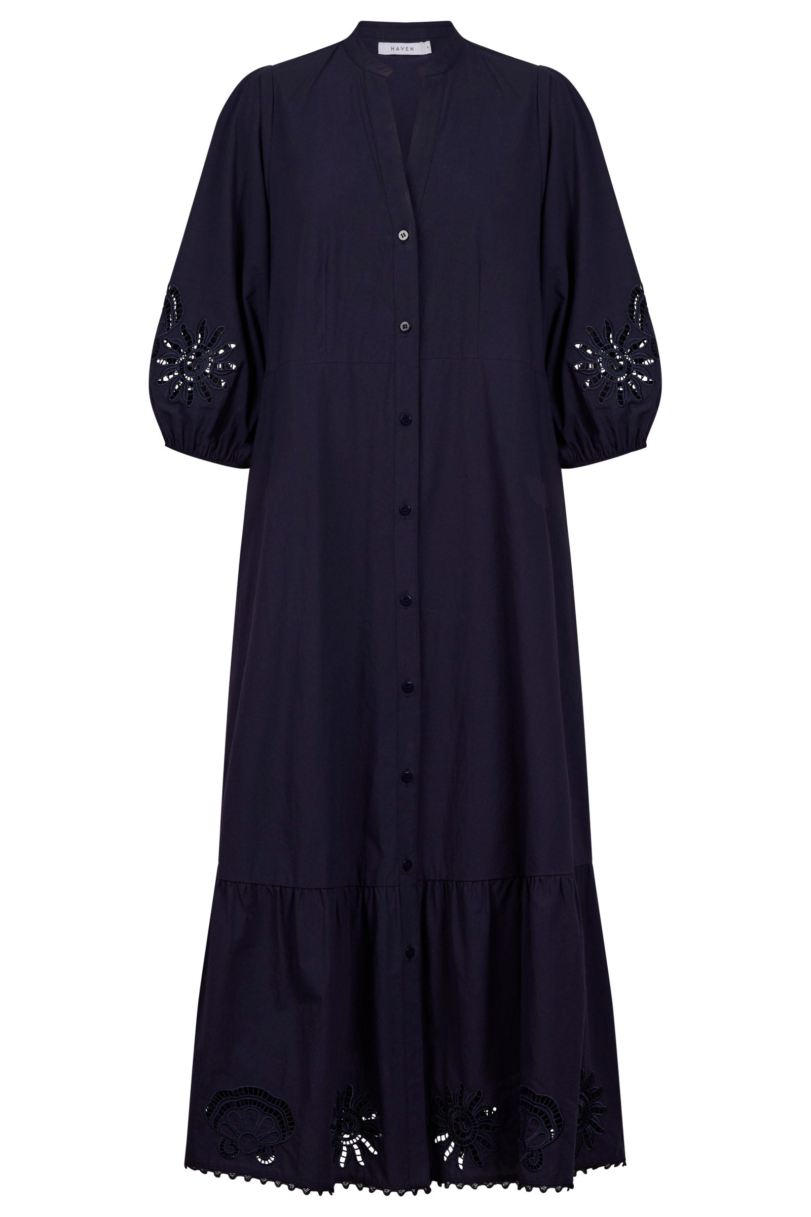 Larissa Broderie Maxi Dress - Navy