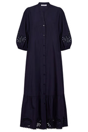 Larissa Broderie Maxi Dress - Navy