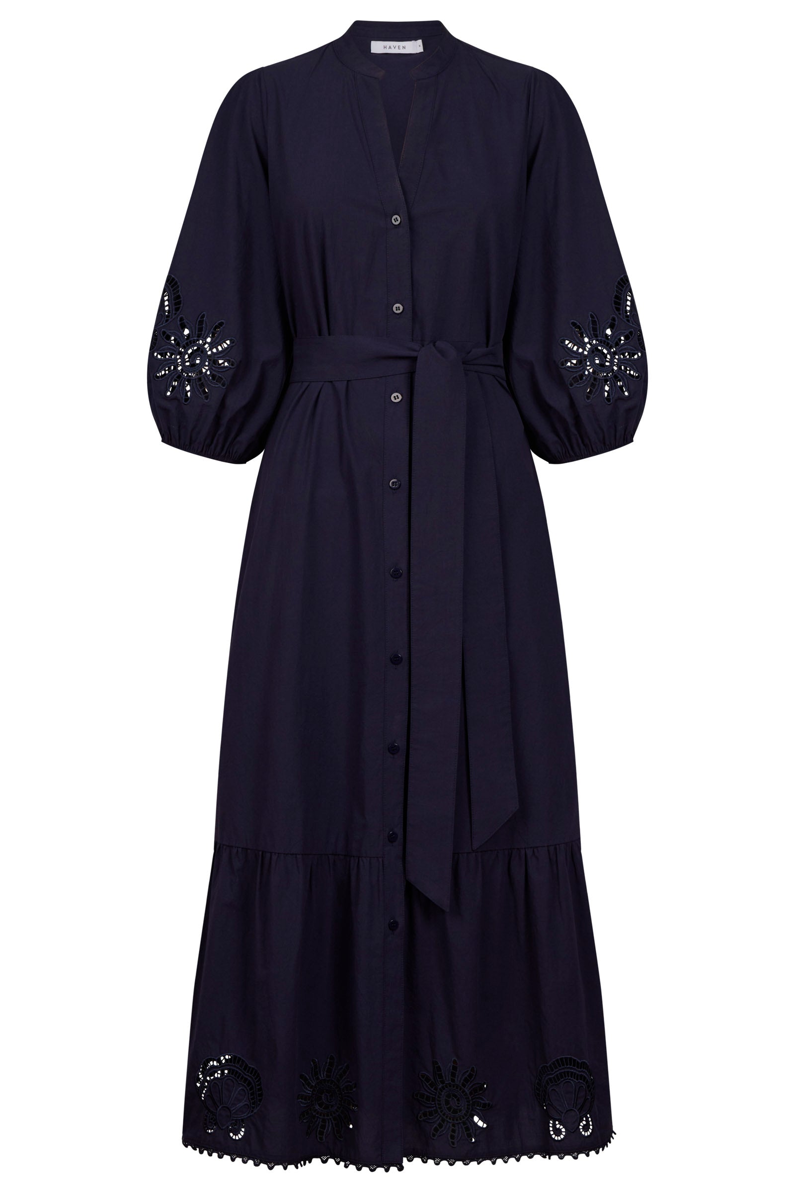Larissa Broderie Maxi Dress - Navy