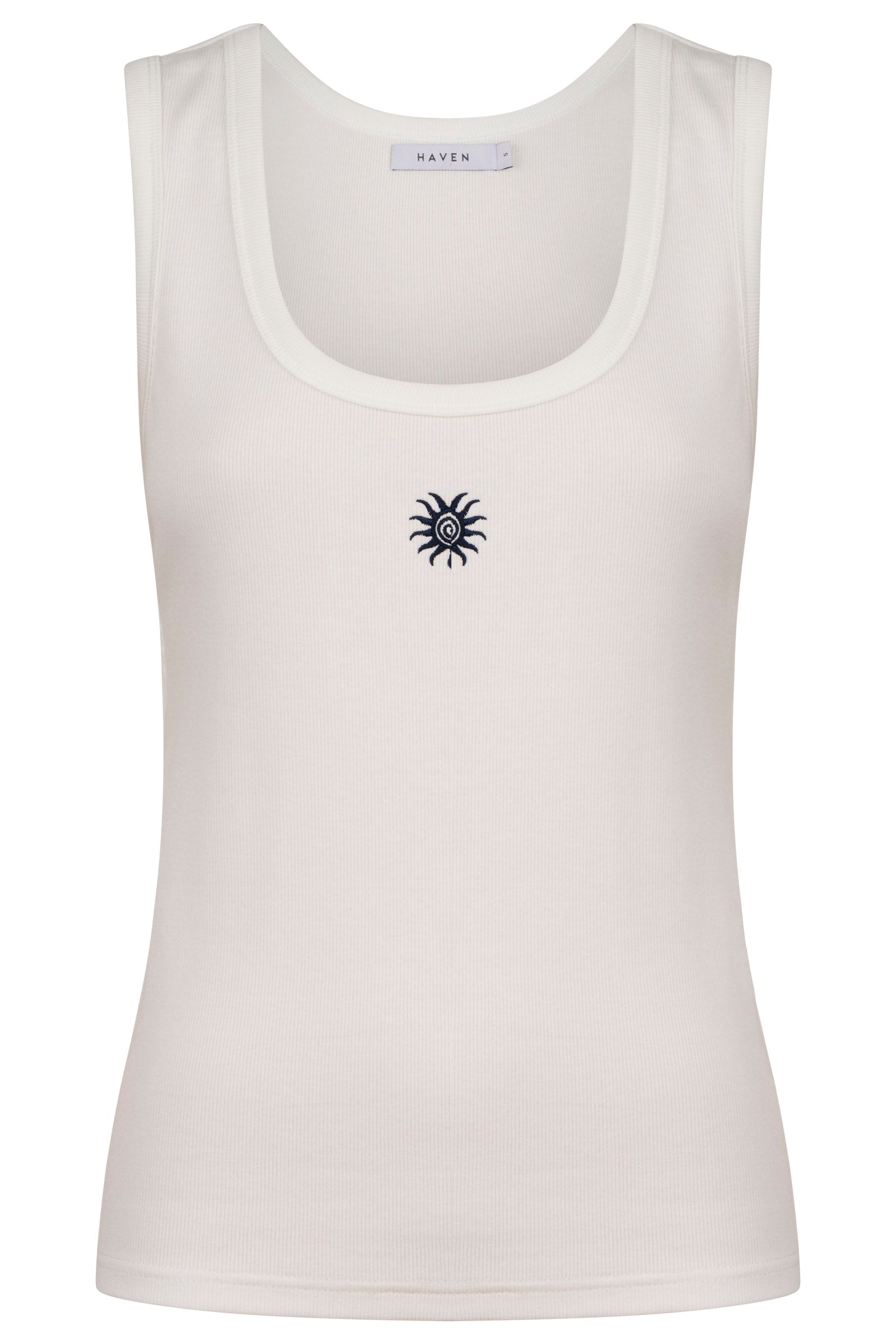 Athens Embroidered Tank - White