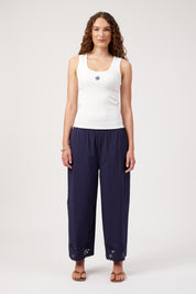 Athens Embroidered Tank - White
