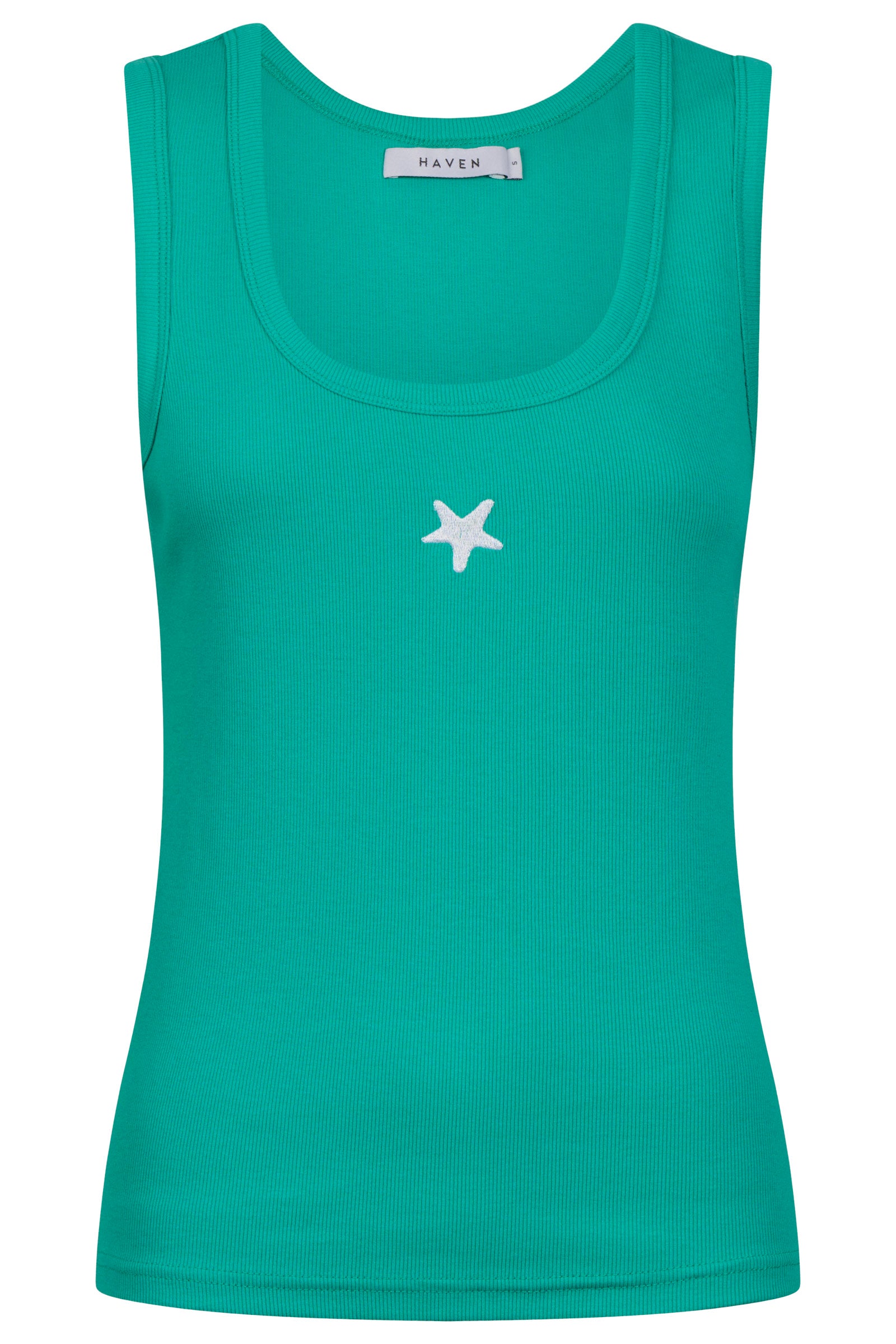 Athens Embroidered Tank - Aqua