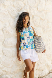 Larissa Broderie Short - White