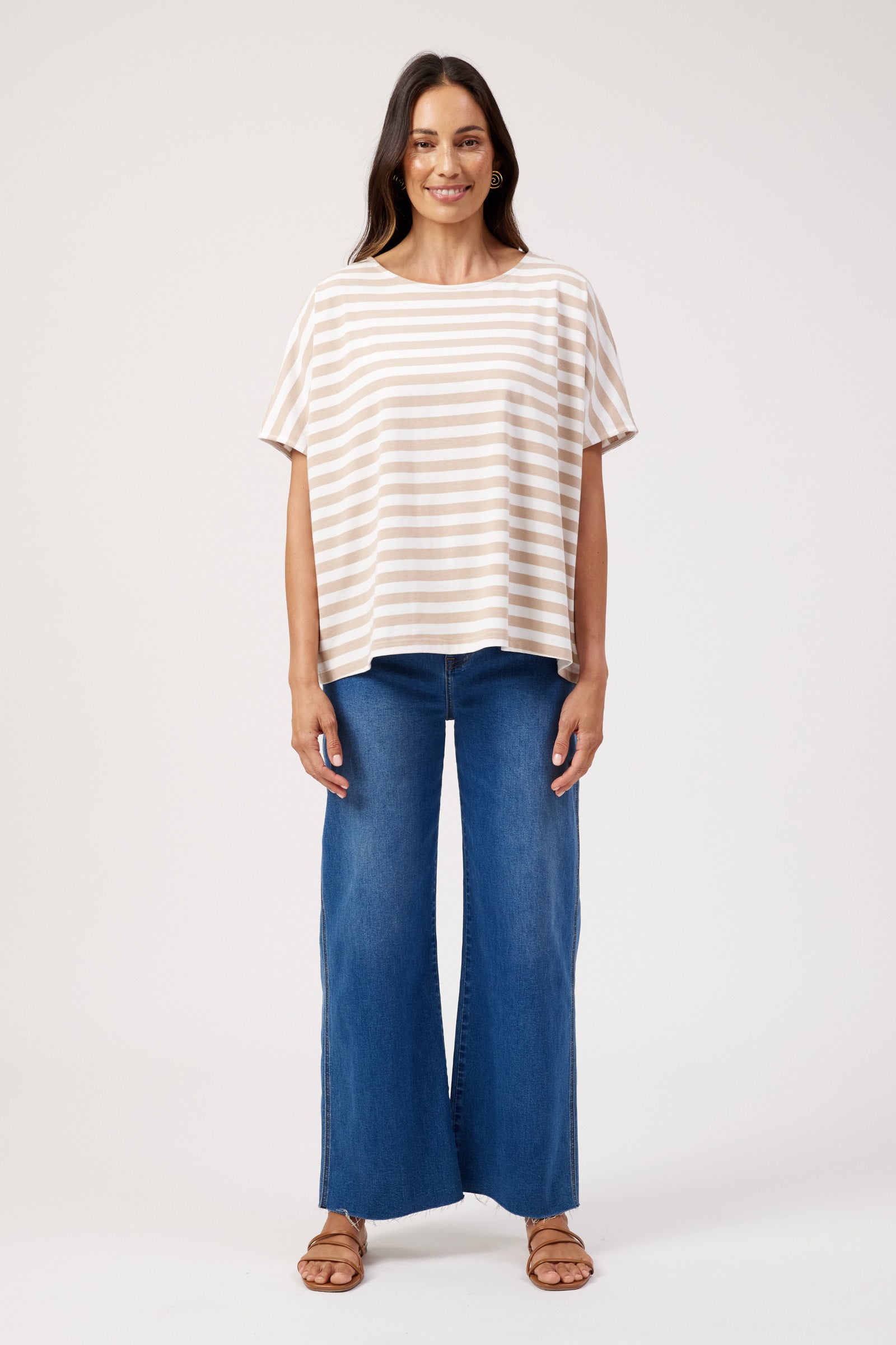 Kos Stripe Tshirt - Sand