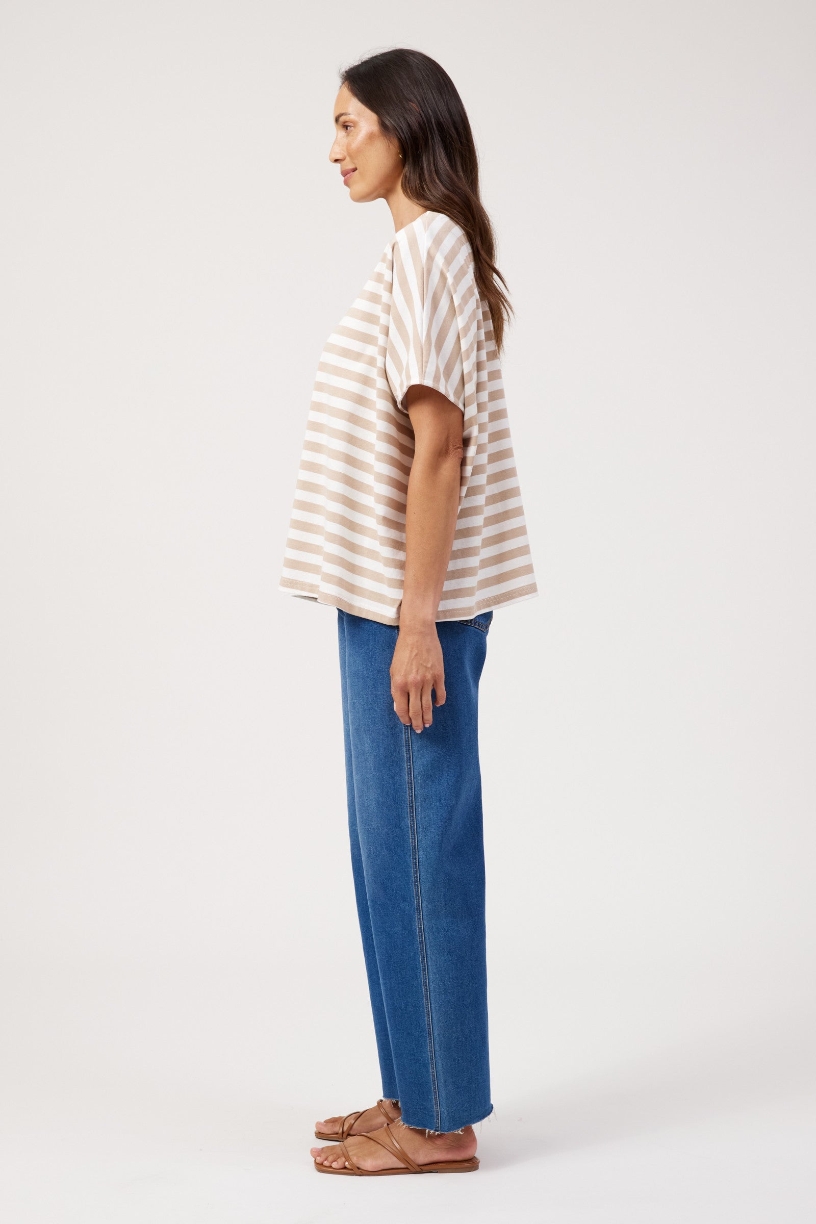 Kos Stripe Tshirt - Sand
