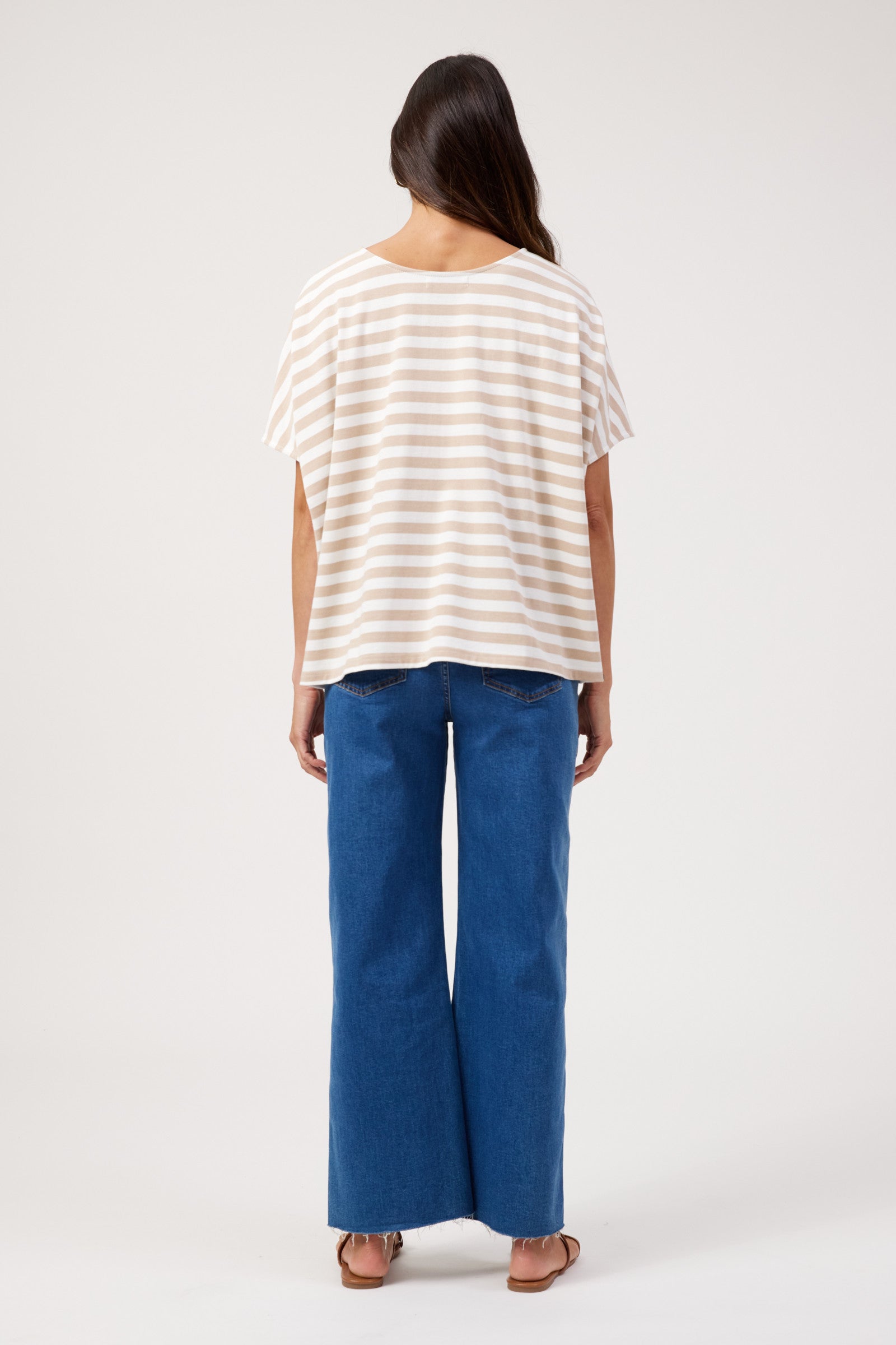 Kos Stripe Tshirt - Sand