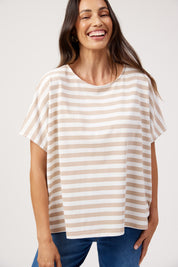 Kos Stripe Tshirt - Sand