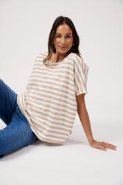 Kos Stripe Tshirt - Sand