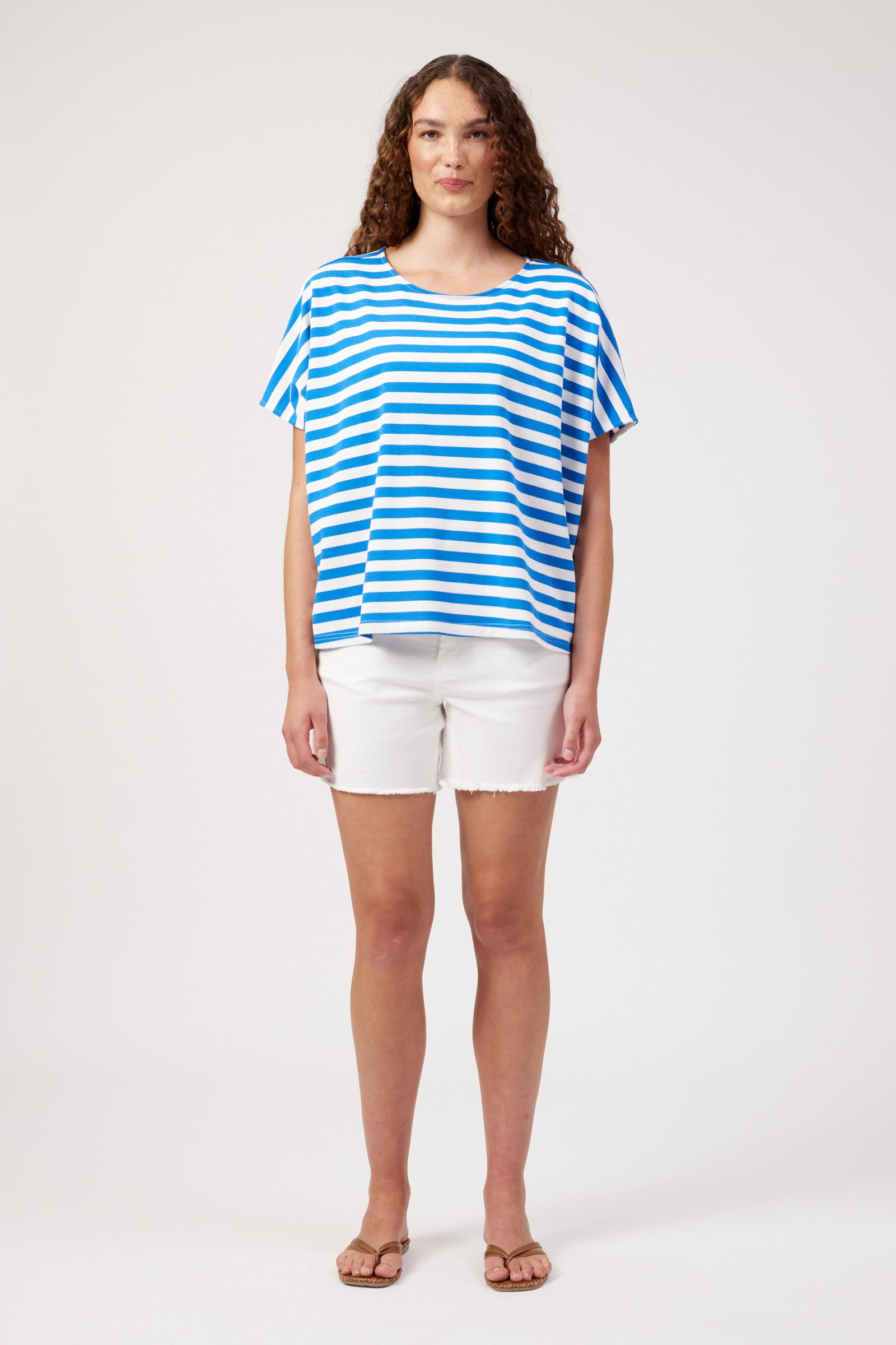Kos Stripe Tshirt - Blue