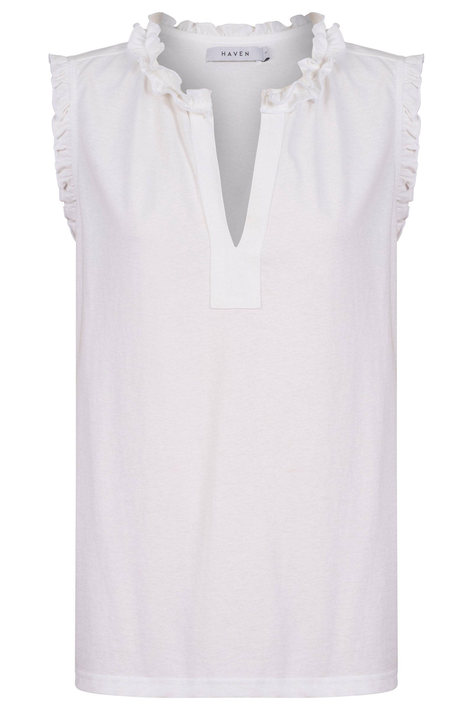 Athens Frill Tank - White