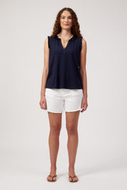 Athens Frill Tank - Navy