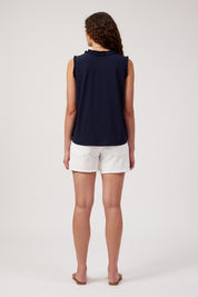 Athens Frill Tank - Navy