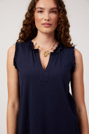 Athens Frill Tank - Navy