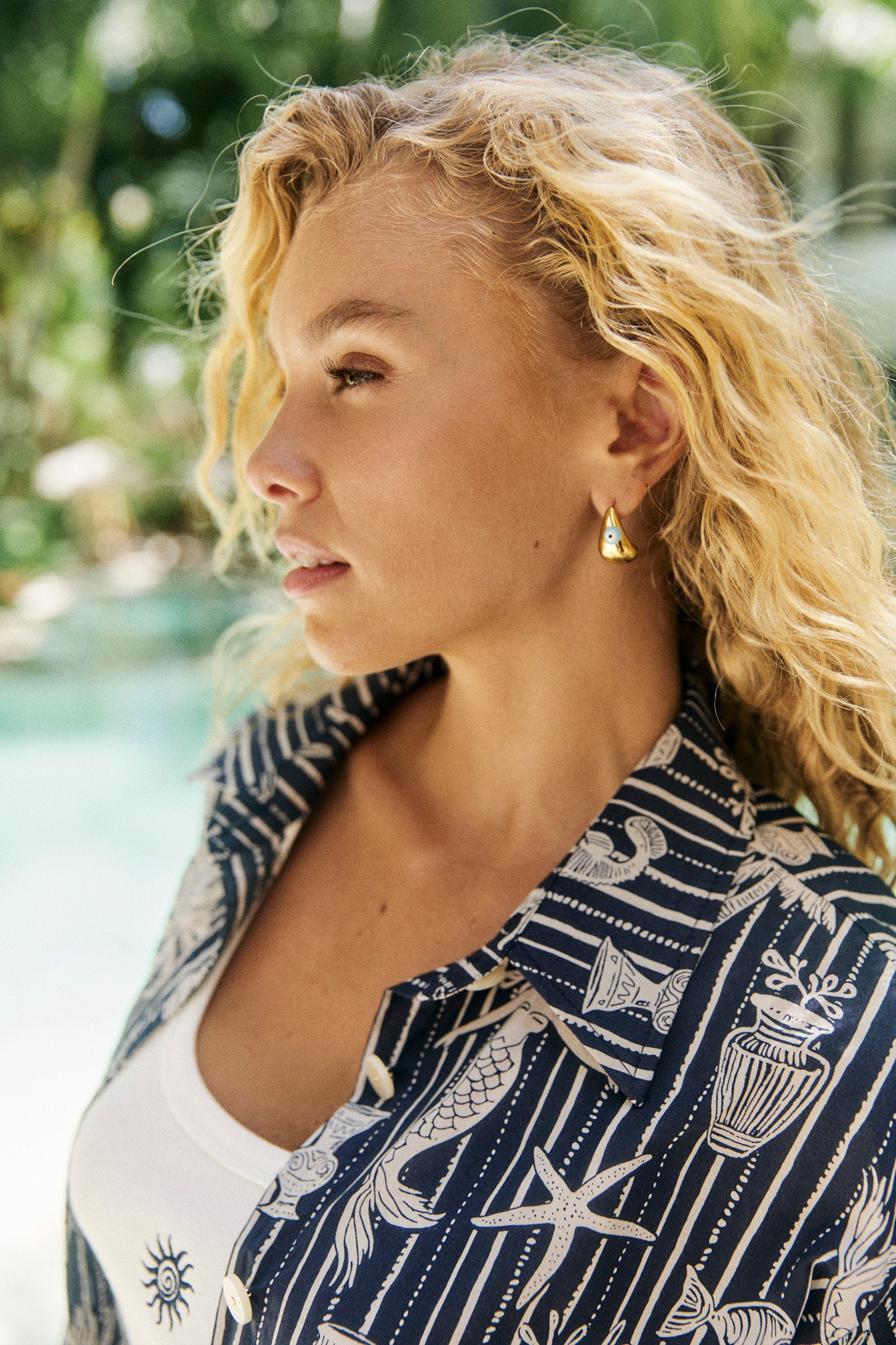 Mati Blue Earring - Tear Drop