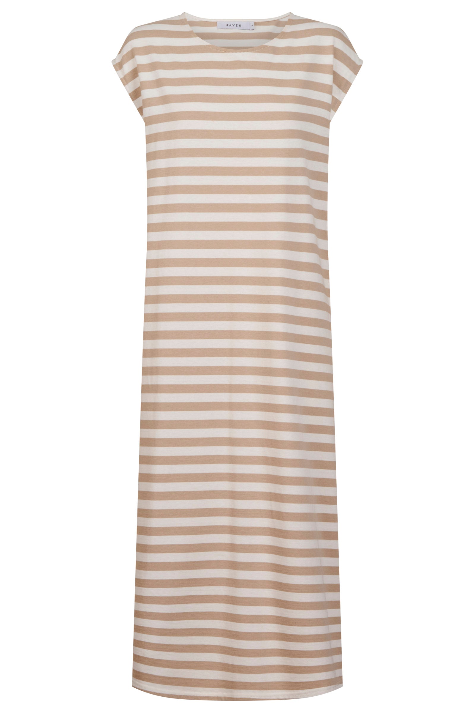 Kos Stripe Tshirt Dress - Sand
