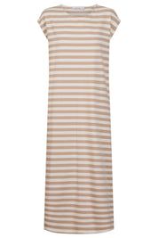 Kos Stripe Tshirt Dress - Sand