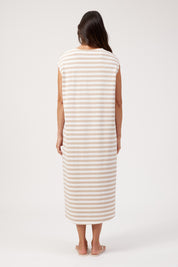 Kos Stripe Tshirt Dress - Sand